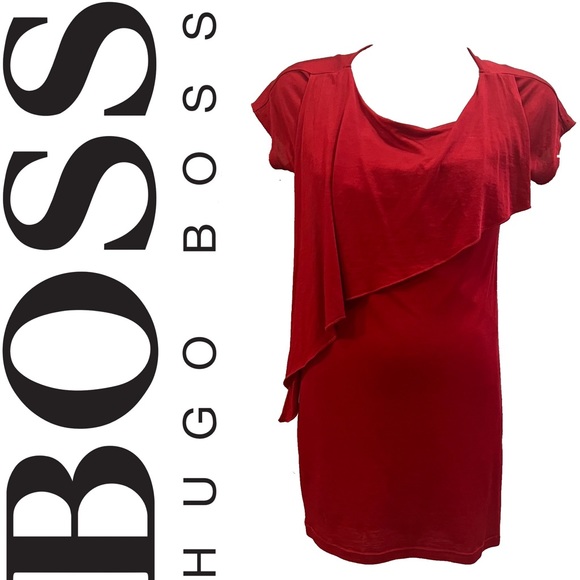 HUGO BOSS red layered dress - Picture 1 of 10